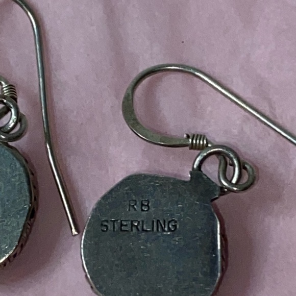 Richard Begay 925 sterling silver /turquoise earrings - Picture 5 of 7